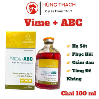 Vime ABC - VMD ( 100ml, 10ml ) hỗ trợ giảm đau, hạ sốt, phục hồi và tăng đề kháng cho gà đá, gia cầm, heo