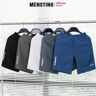 Quần đùi cạp chun Nam Menstino vận động thoải mái, chất liệu vải gió mềm mịn thoáng mát MTR2501