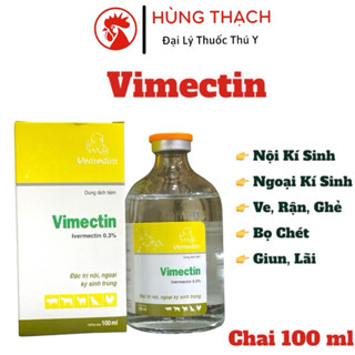 Vimectin VMD ( 100ml,20ml ) kiểm soát nội ngoại kí sinh, ve rận, bọ chét, giun, lãi cho chó,mèo, thỏ, heo