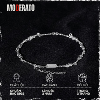  Vòng tay bạc S925 Moderato Bark nam nữ chỉnh size basic - 20003 