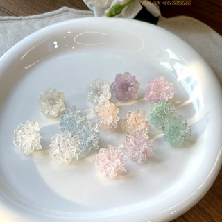  Bông Tai Hoa Nhựa Trong Suốt Nhiều Màu Dễ Thương – Phong Cách Hàn Quốc Nữ Tính Điệu Đà 