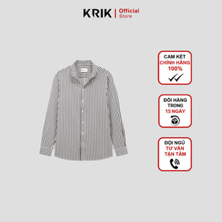Áo Sơ Mi Nam KRIK Form Slim Fit Thiết Kế Cổ Nhạn Họa Tiết Kẻ Sọc Hiện Đại SD3245