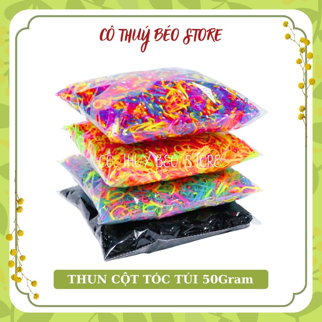 THUN CỘT TÓC BỊT 50Gr - DÂY BUỘC TÓC NHIỀU MÀU