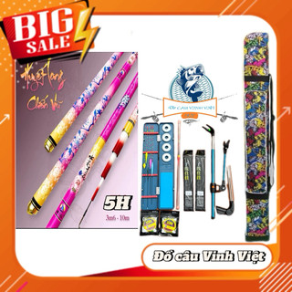  Combo cần câu tay Hoa Mực Nước 5H chuyên câu cảm giác rô diếc,câu tự nhiên-Đồ Câu Vinh Việt 
