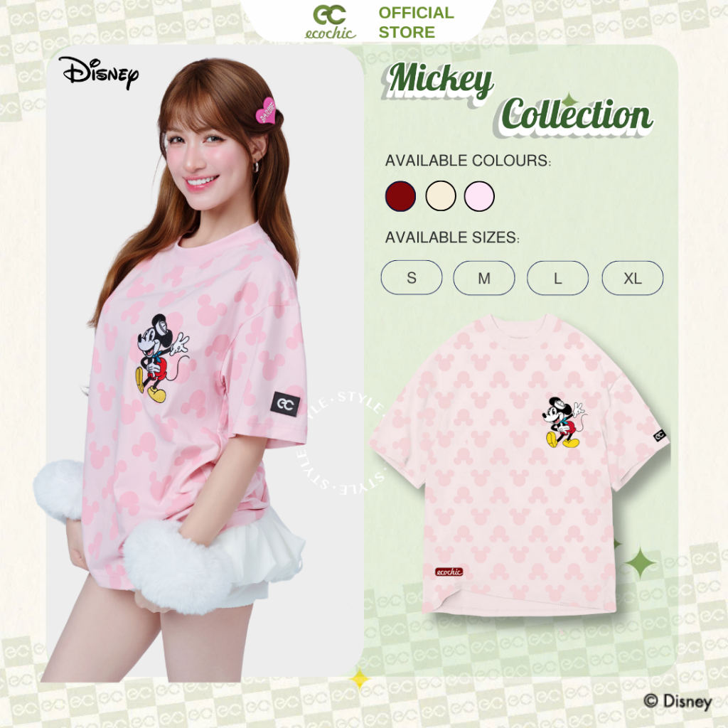 Áo Phông Oversize ECOCHIC x HÒA MINZY ICONIC MICKEY Chính Hãng Bản Quyền Disney MICKEY COLLECTION TS
