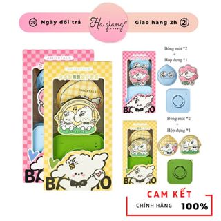 Bông Mút Amortals Puppy size XL (2 bông mút + 1 hộp đựng), Bông Mút AMORTALS Hình Puppy Bông Mềm Dễ Tán