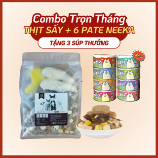 Combo Túi Thịt Sấy Khô Cho Mèo + 6 Lon Pate Neeka mix vị – Thịt Sấy Thăng Hoa & Súp Thịt Hộp Cho Mèo
