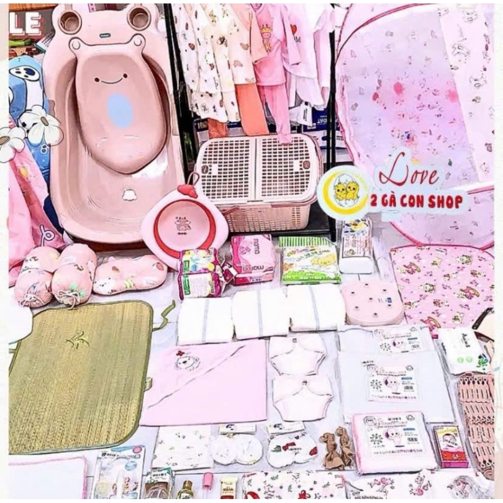 Combo đi sinh T05 đầy đủ combo đi sinh bé trai bé gái sơ sinh thiết yếu đầy đủ