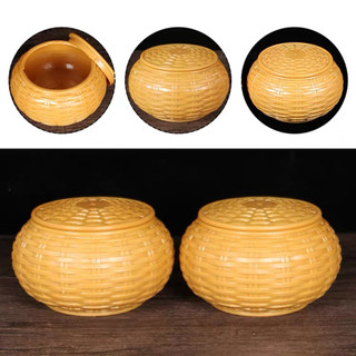 Hộp Cờ Vây Giả Mây Tre Đan Nắp Xoáy Đựng Được 361 Quân Cờ Nhẹ Nhàng Tiện Lợi