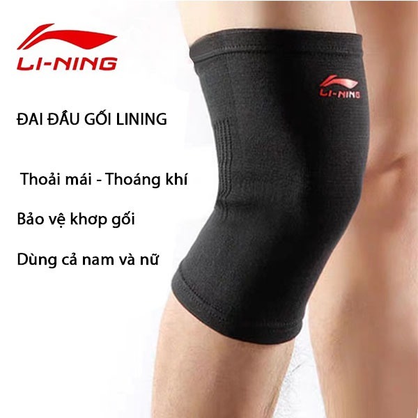 Bó gối, bảo vệ đầu gối thể thao chính hãng LINING LQAH602 , dùng cho nam và nữ
