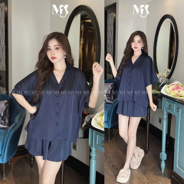 Đồ Ngủ Pijama Bigsize,dơi đùi Đồ Ngủ Bigsize lụa Latin cao cấp mềm mại xinh xắn < 80KG | BigBuy360 - bigbuy360.vn