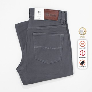 Quần Kaki Jean - Doki cao cấp co giãn 4 chiều Màu xi nhạt trơn dáng đứng chất vải dầy dặn mềm mịn