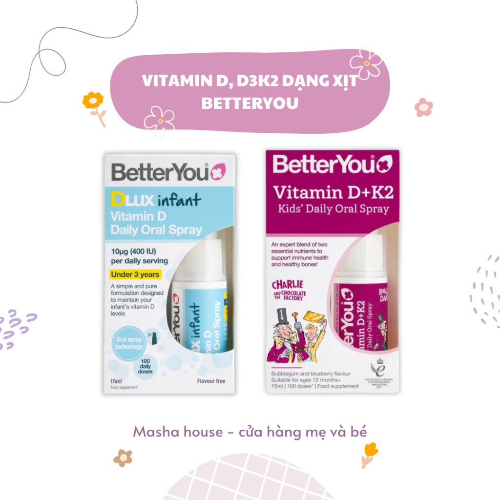 Vitamin D3 Dạng Xịt, D3k2 Dạng Xịt BetterYou [ Chính Hãng ]