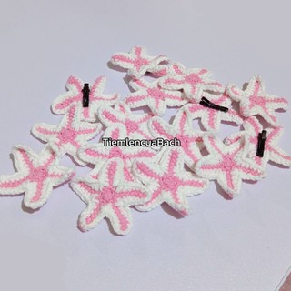 Kẹp tóc sao biển bằng len handmade