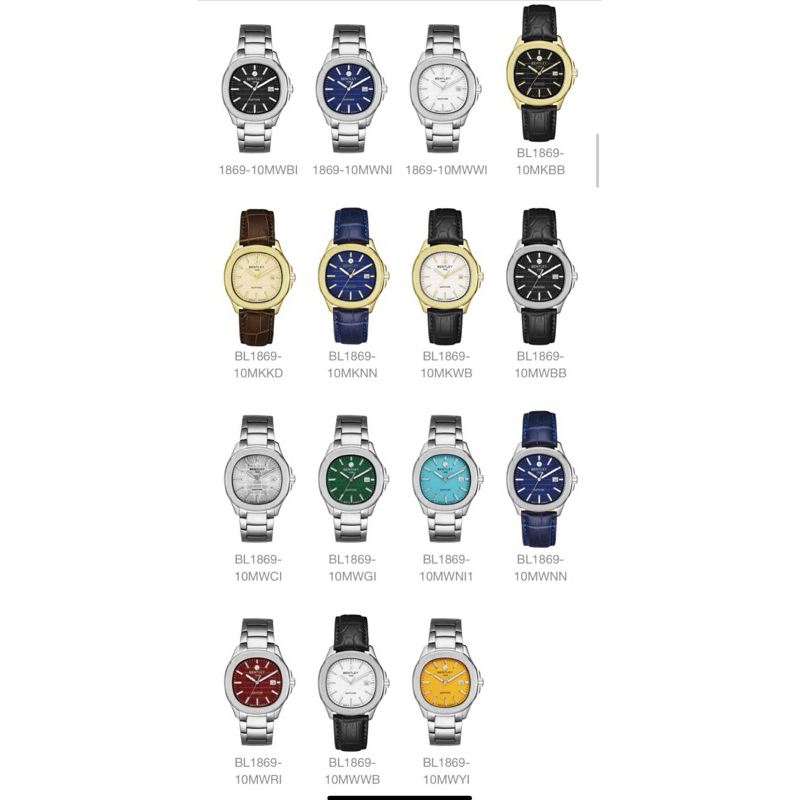 [Chính Hãng 100%] Đồng Hồ Nam Bentley BL1869-101 (1869) Máy Quartz (Pin) Kính Sapphiare Siz 40 Dây D