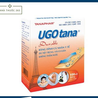  Hộp Băng dính cá nhân y tế chống thấm nước UGOTANA 19x72mm hộp 102 miếng 