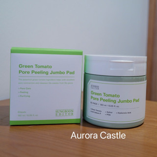 toner pad thu nhỏ lỗ chân lông, tẩy tế bào chết cà chua xanh Sungboon Editor