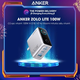 Củ sạc nhanh Anker Zolo Lite 100W A121B, hỗ trợ sạc cho Xiaomi miturbo siêu nhanh, nhỏ gọn, màn hình AI