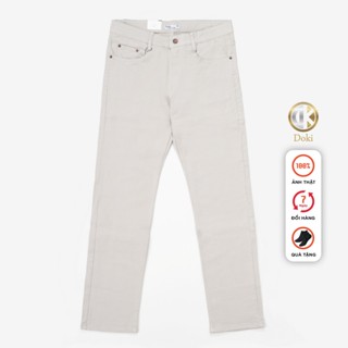Quần Kaki Jean Màu Kem Nhạt DKA-04, Quần Kaki Nam dáng đứng, Chất vải co giãn nhẹ thoải mái, Sang trọng Lịch sự - Doki