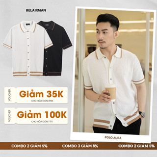 Áo sơ mi nam tay ngắn AURA vải dệt kim kiểu dáng trẻ trung, thanh lịch AURA0140 - BELAIRMAN