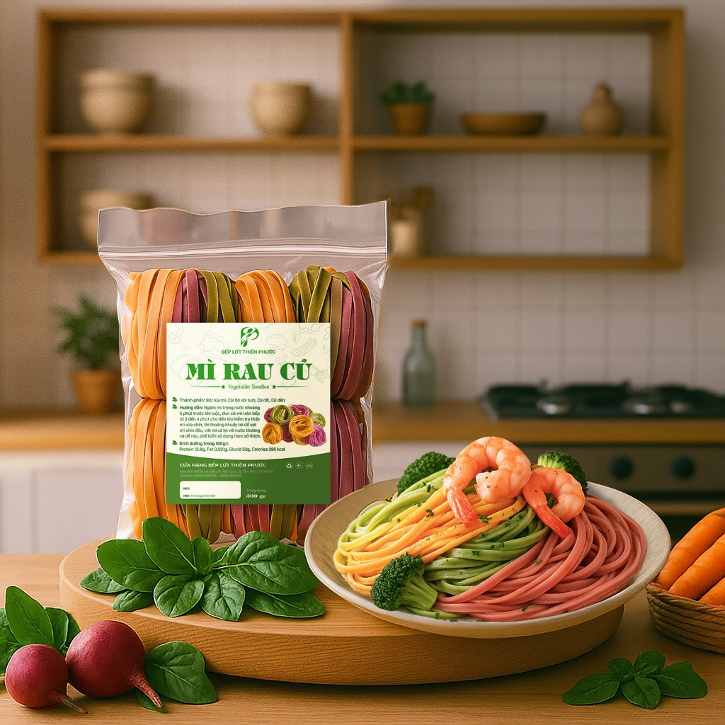 Mì Rau Củ Thực Dưỡng THIÊN PHƯỚC - Mỳ Rau Củ Hữu Cơ Cao Cấp 300gr