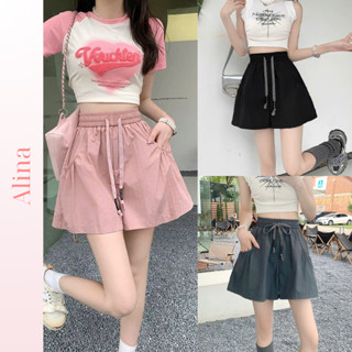 Quần đùi ống rộng nữ mùa hè chất liệu gió cạp chun bigsize Quần đùi nữ bigsize mùa hè có túi 3 màu cơ bản siêu thoải mái