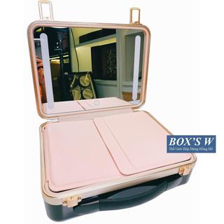 [Size 30cm] Cốp Mini Make Up Cá Nhân Có Gương Đèn LED Beauty Case