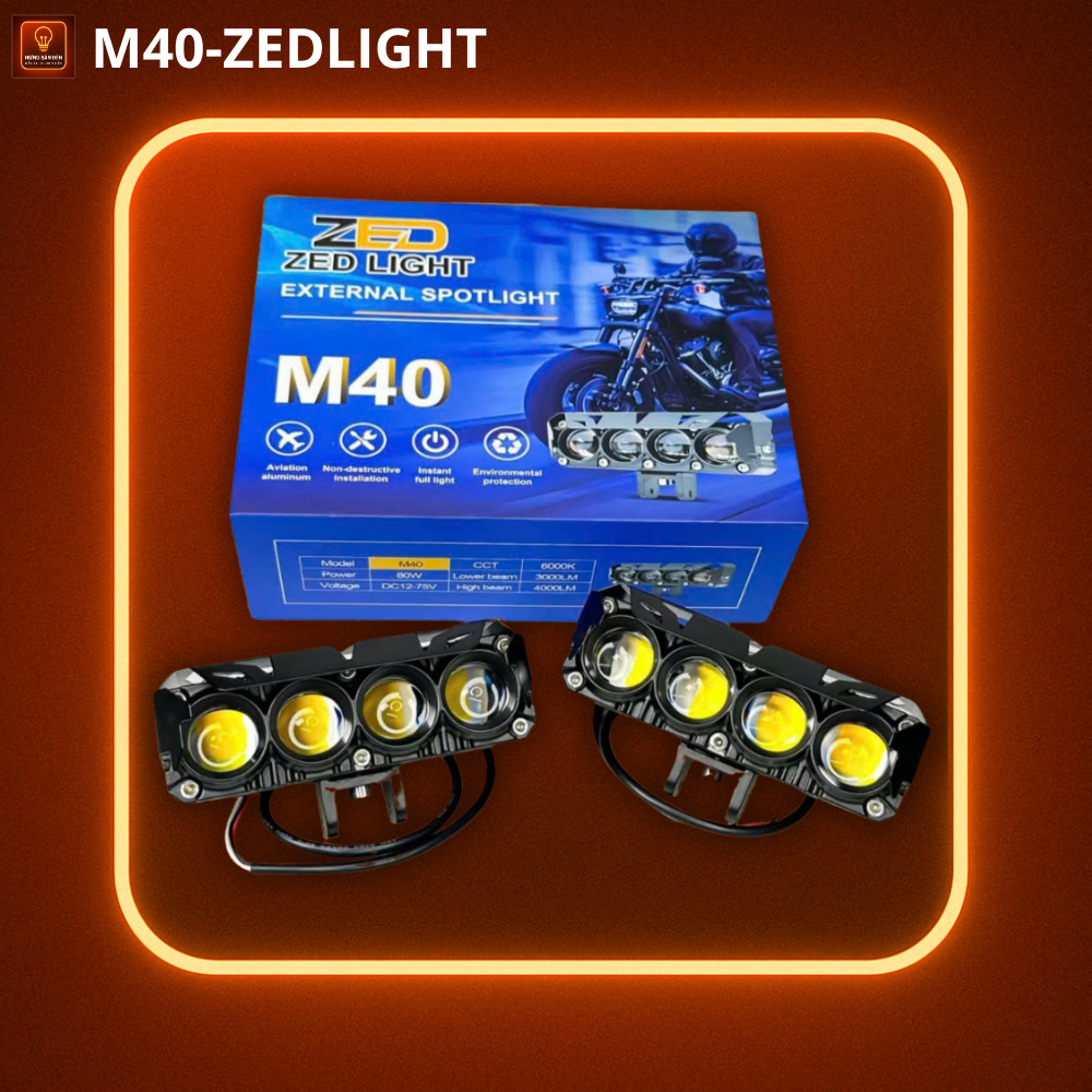 Đèn Bi Cầu M40 ZED LIGHT 80W 12, 24V DC Có Quạt, Phù Hợp Lắp Xe Tải, Ô Tô, Xe Máy Siêu Sáng