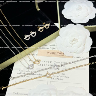  Set 3 món Vòng cổ hình mỏ neo đính đá zircon khuyên tai thời trang vòng tay nữ cao cấp 