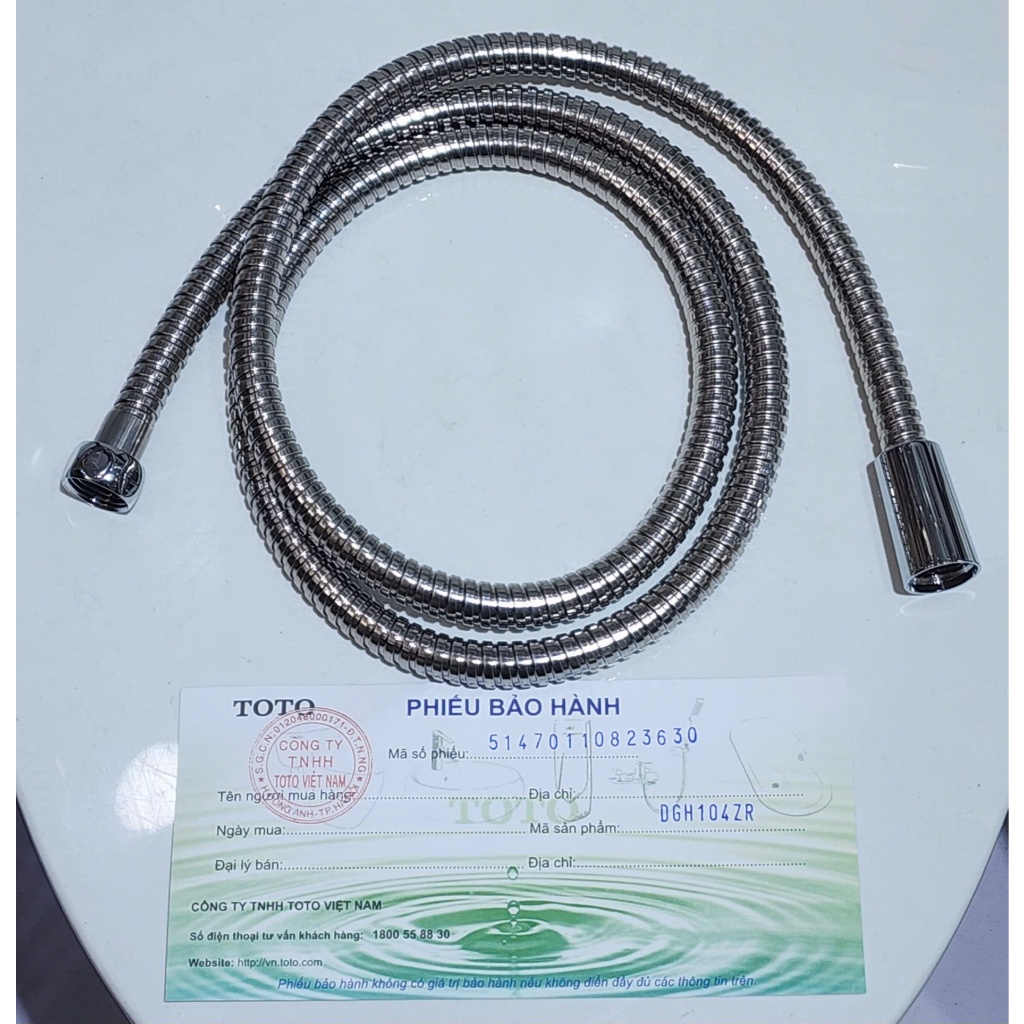 Dây sen tắm nóng lạnh dài 1,5 mét mạ crome chính hãng TOTO H9D0081Y