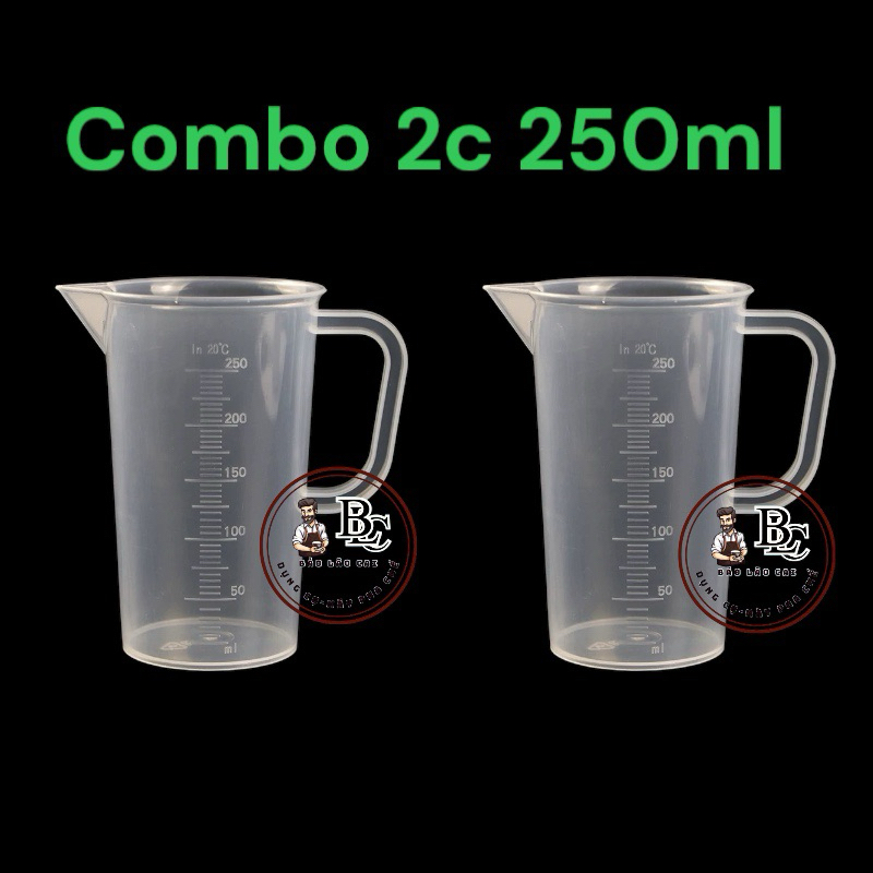 Ca nhựa 250ml có chia vạch định mức và có quai cầm tay siêu tiện lợi trong pha chế