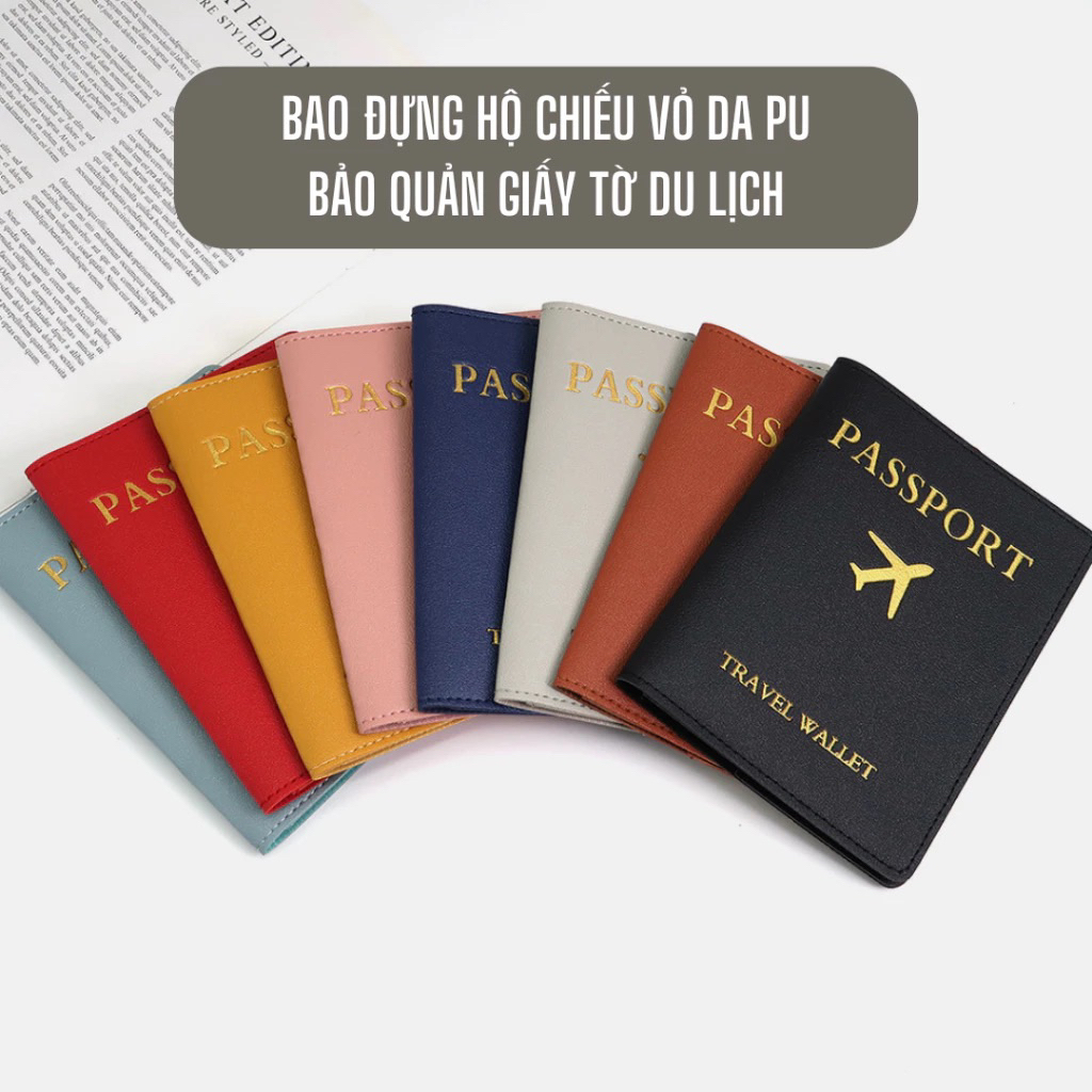 bao bọc hộ chiếu passport, vỏ bọc hộ chiếu da pu chống nước