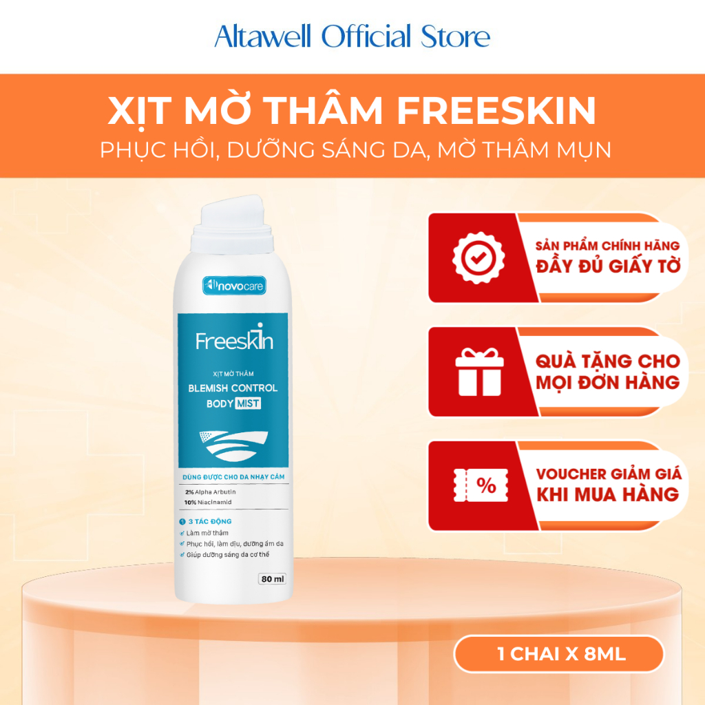 Xịt Mờ Thâm Freeskin - Phục Hồi, Dưỡng Sáng Da, Mờ Thâm Mụn