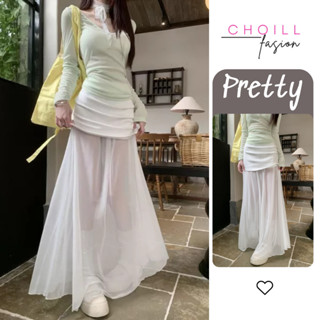 Chân Váy Dài Voan Trắng Nữ Xếp Lớp Trong Suốt Hot Trend Hàn Quốc Dịu Dàng Mặc Đi Biển, Dạo Phố, Cafe, Sống Ảo pho 50