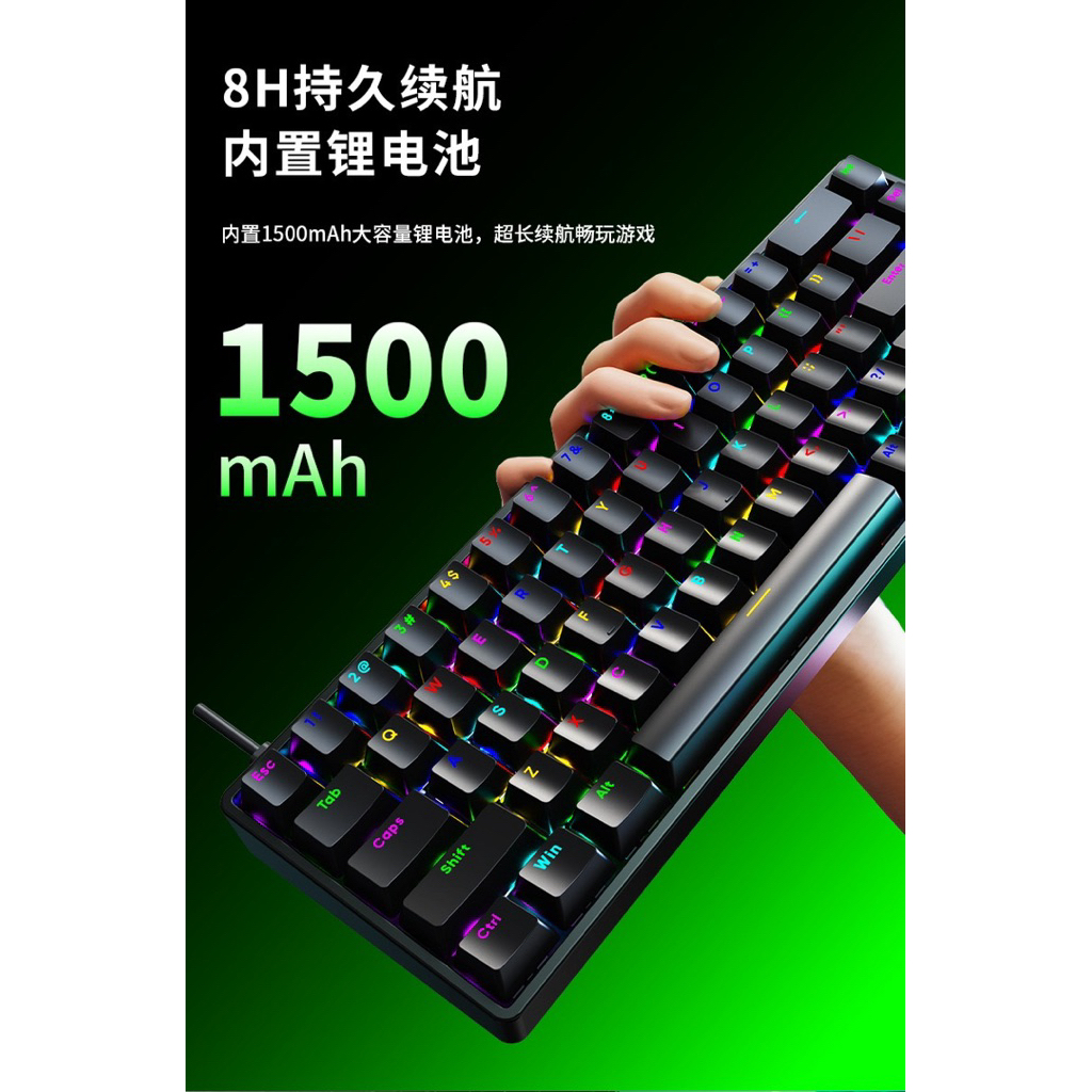 Bàn phím cơ không dây AK68 Pro | 3 mode | Led RGB | Plate kim loại | Stab được căn chỉnh sẵn | Hotswap thay nóng switch | BigBuy360 - bigbuy360.vn