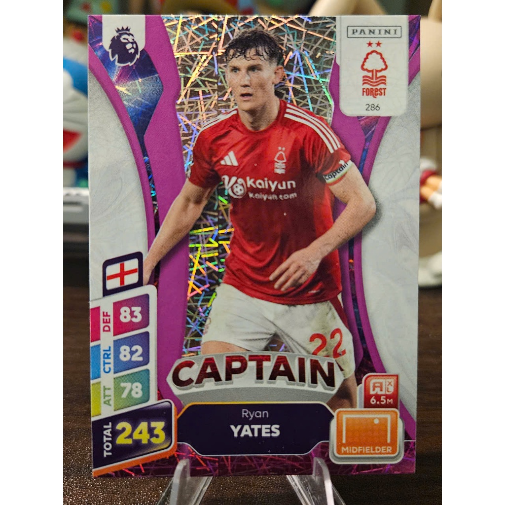 Thẻ CAPTAIN Ryan Yates Panini Plus Premier League 2024/2025 (Nottingham Forest) (24/25)