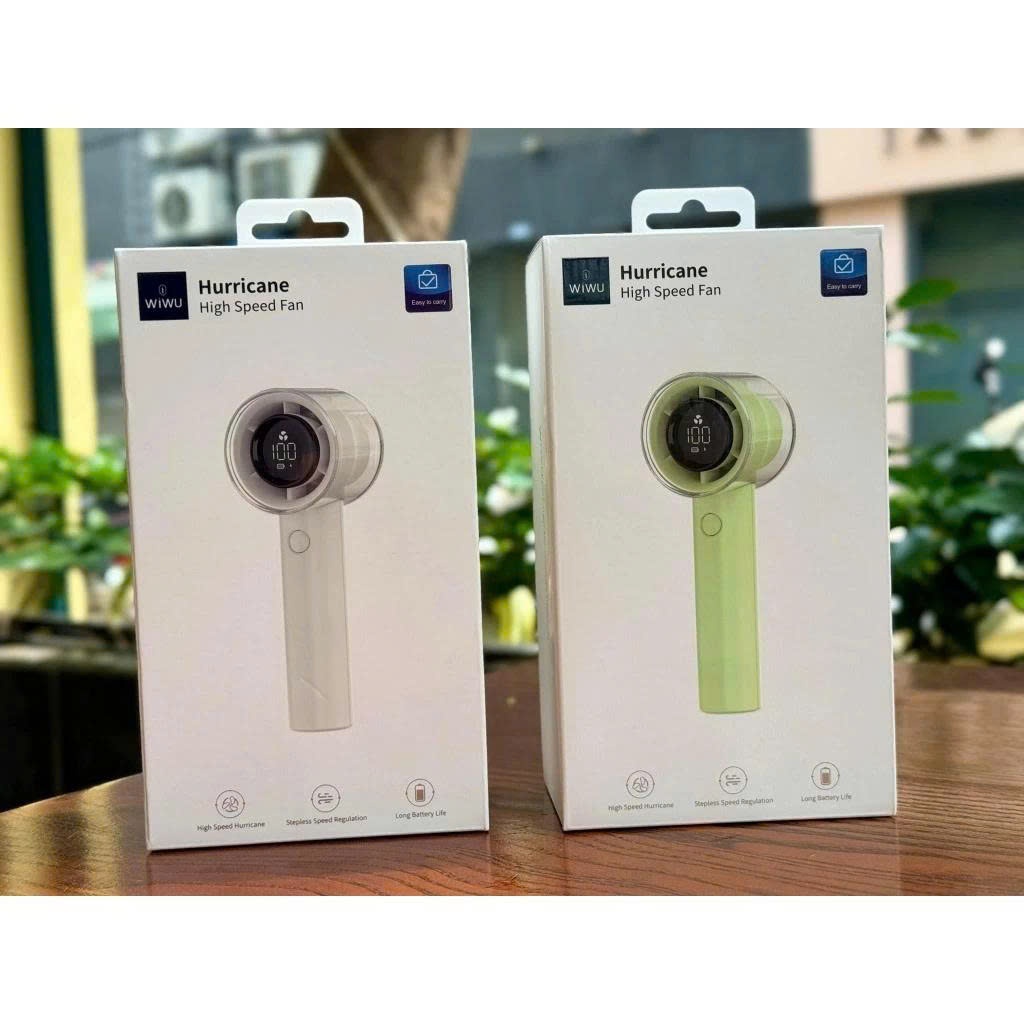 WIWU Hurricane High Speed Fan Wi-FS010 - Quạt tích điện cầm tay nhiều chế độ gió siêu mát dung lượng