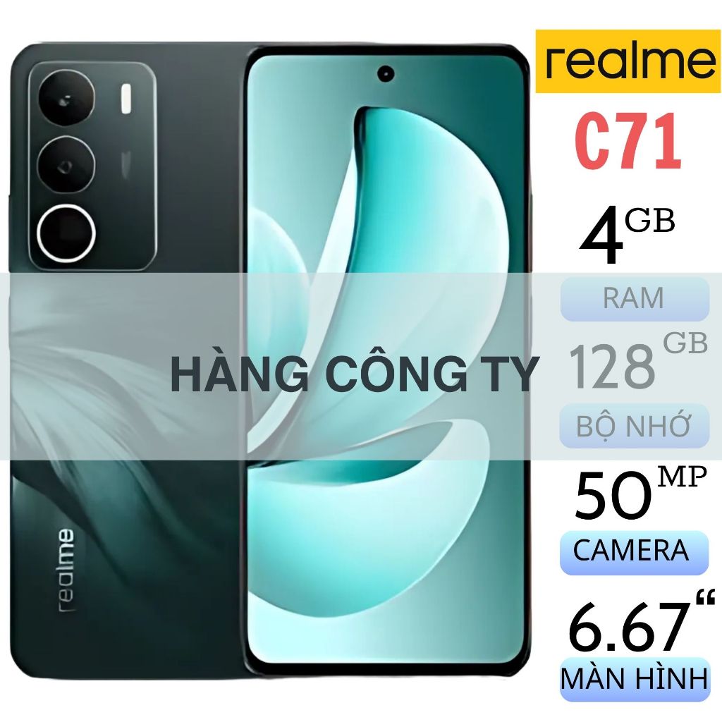 [Chính hãng] Điện Thoại Realme C71 4GB/128GB Fullbox Mới - Hàng Công Ty Bảo Hành 12 Tháng