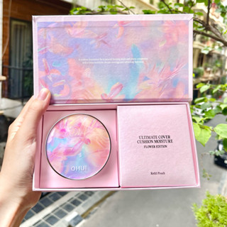 Cushion Ohui limited 2025 (set cushion  + 2 lõi refill) Ohui Ultimate Cover Cushion Moisture Flower Edition