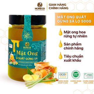 Mật Ong Tắc Quất Gừng Sả HONECO 500g - Tăng cường sức đề kháng bảo vệ đường hô hấp 