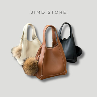 Túi xách bucket nữ đeo chéo kèm charm bông - TF01