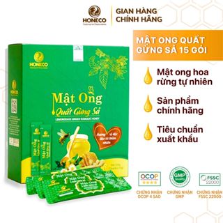  Mật ong tắc quất gừng sả HONECO  Hộp 15 gói  - OCOP 4 SAO - Tăng cường sức đề kháng bảo vệ đường hô hấp 
