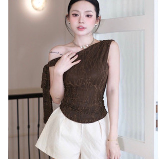  Áo Thun Ren Lệch Vai Thắt Nơ Xinh Thiết Kế TBB | by ThaoBiBi 