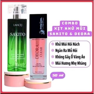 Combo 2 lọ xịt khử mùi hôi nách Deora clear và Sakito 50 ml
