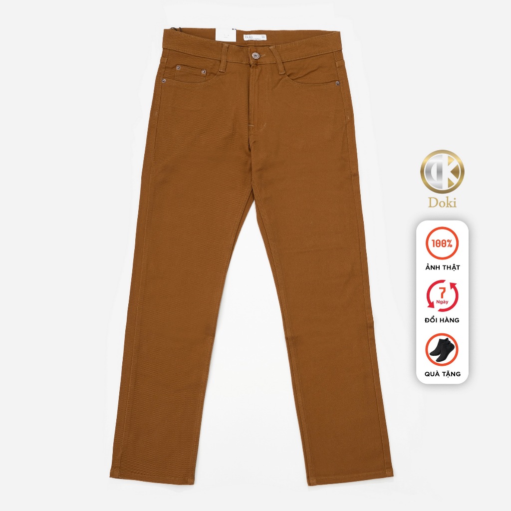 Quần Kaki Jean Màu DKA Nâu bò đẹp lạ, Quần Kaki nam dáng đứng, Chất vải co giãn nhẹ thoáng mát mềm mịn - Doki
