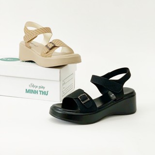   shop giay minh thu  Sandal bánh mì khóa đế 5cm MT122 