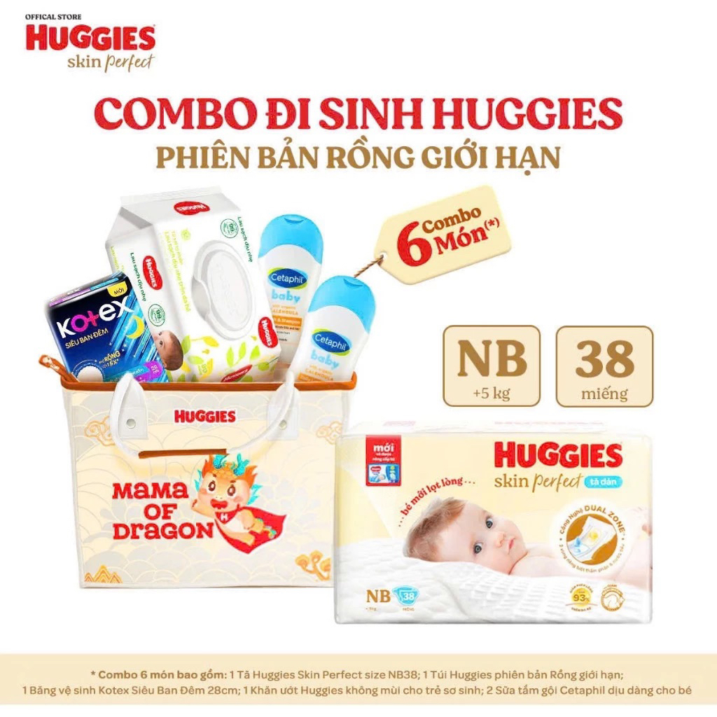 Túi quà đi sinh Huggies ( tách lẻ từng sản phẩm ạ)