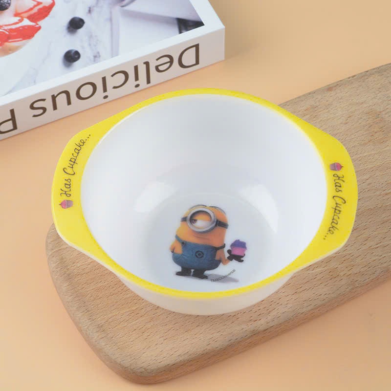2 cái bát melamine hai tay cầm cho trẻ em bát ăn trẻ em học ăn bát hoạt hình sản phẩm melamine