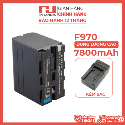 Combo Pin Sạc Np-F970 7800Mah cho đèn quay phim Led