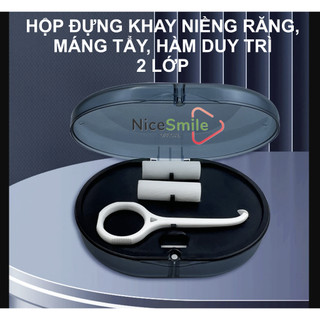 Hộp OVAL, Hộp Đựng Khay Niềng Răng Trong Suốt, Đựng Máng Tẩy, Đựng Hàm Duy Trì - Có Móc Và 2 Cắn